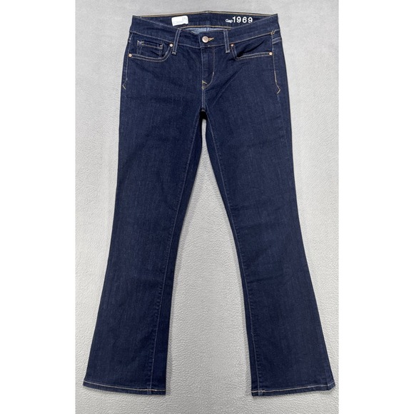 Gap 1969 Jeans Sexy Boot Womens Sz 27 Preppy Stretch Dark Wash Denim Y2K Capsule - Picture 1 of 12